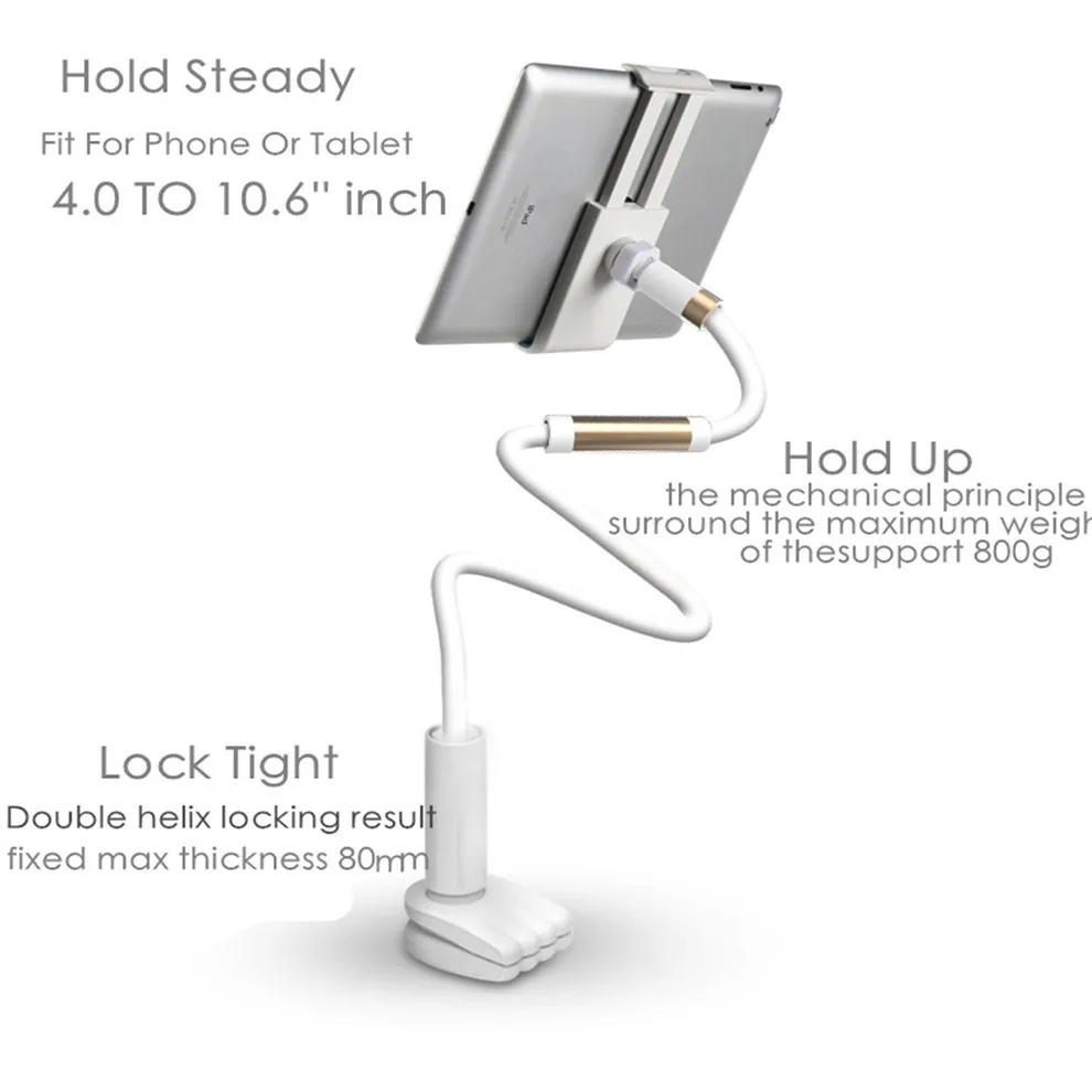 vogek 360 rotating flexible long arms mobile phone holder desktop bed lazy bracket mobile stand support for huawei ipad free global shipping