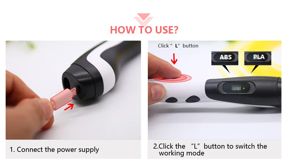 Sell well/3D ручка с PLA нити Дети diy Рисунок пером, 5V 2A usb адаптер переменного тока, oled дисплей креативные образования, можете использовать power bank