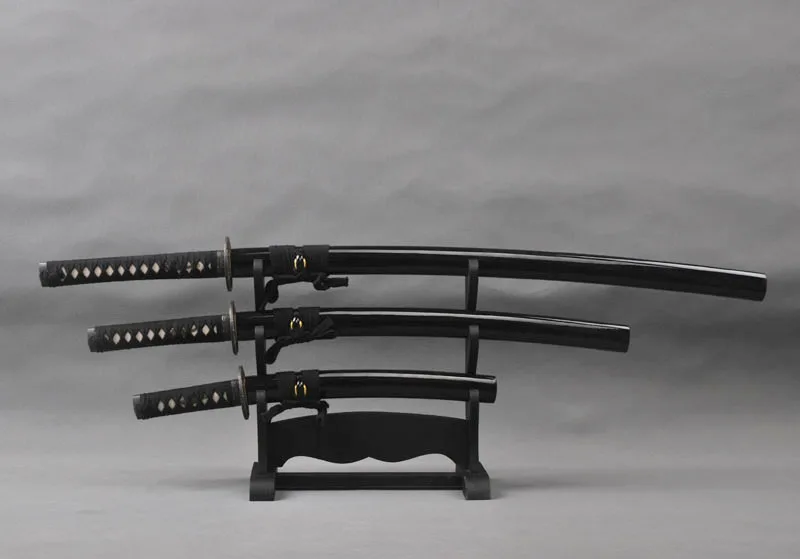 

SHI JIAN Handmade Japanese Swords Set Katana+ Wakizashi+ Tanto High Carbon Steel Full Tang Sharp Swords Vintage Home Decoration