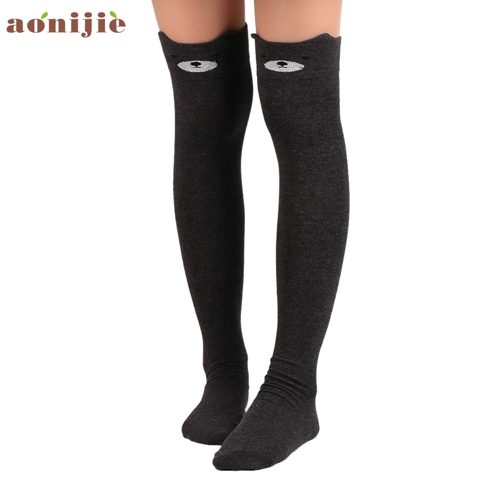 2017 женские и теплые носки Гольфы с кошачьим котом длинные спортивные уличные для