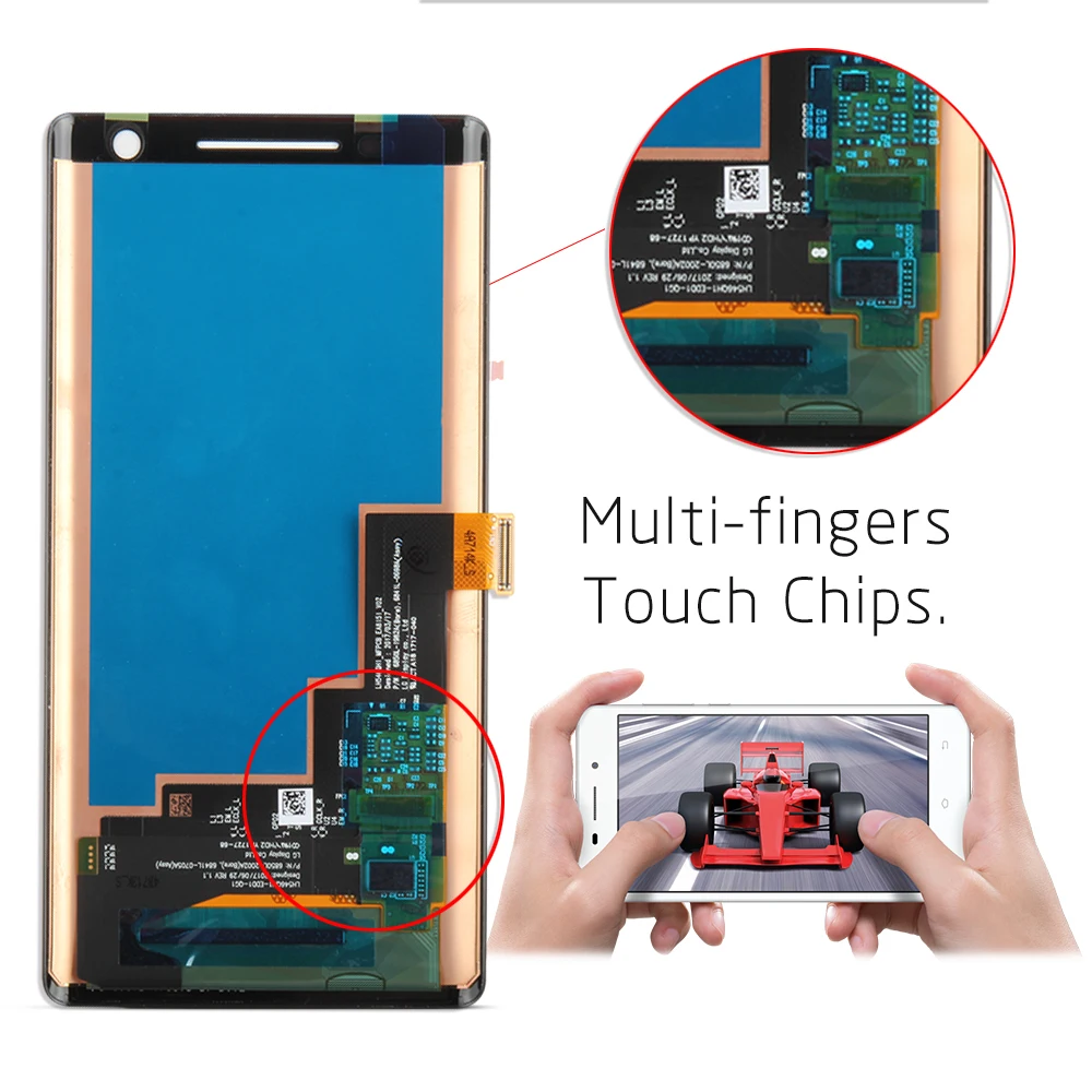 ЖК дисплей 5 дюйма для Nokia 8 Sirocco дигитайзер сенсорного экрана в сборе экран с