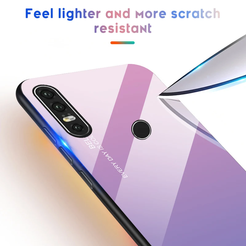 Градиентный чехол из закаленного стекла для Huawei P30 P20 Mate 30 20 10 9 Lite Pro Honor 8X Max P smart Z Plus