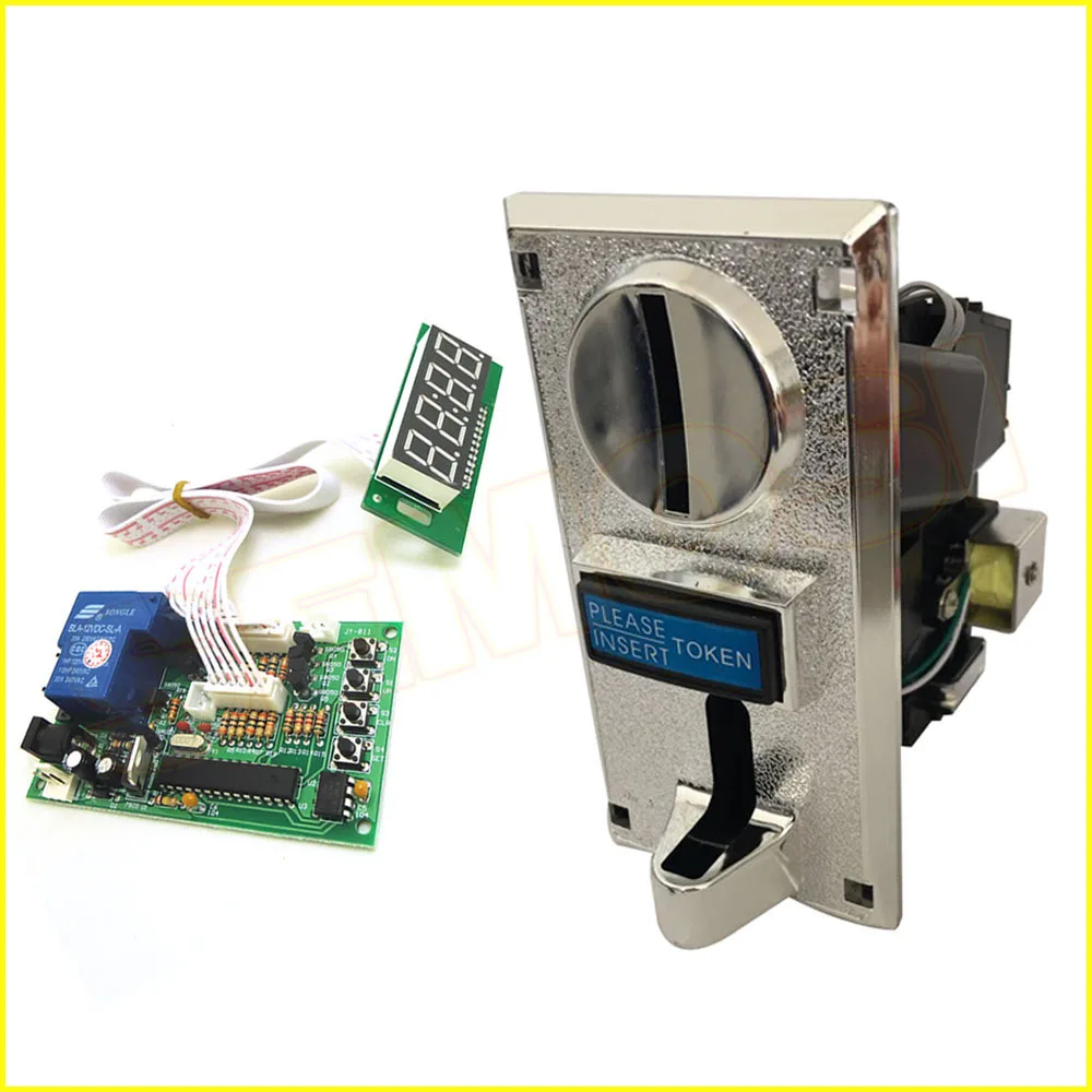 With coin acceptro Плата управления таймером, контроллер времени, печатная плата с 6 видами монетоприемников для аркадной машины, массажное кресло с 40 см белым свинцем, JY-15B - Цвет: With coin acceptro