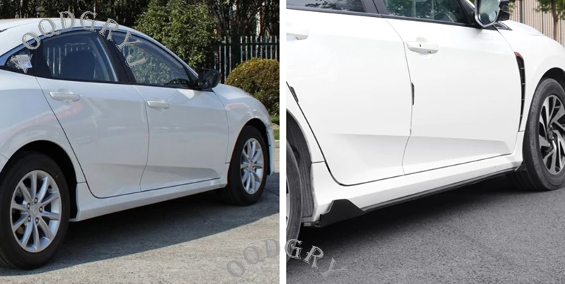 ПП боковые юбки наборы тела рокер панель 1 пара для Honda 10th Gen Civic 4DR седан- стайлинга автомобилей