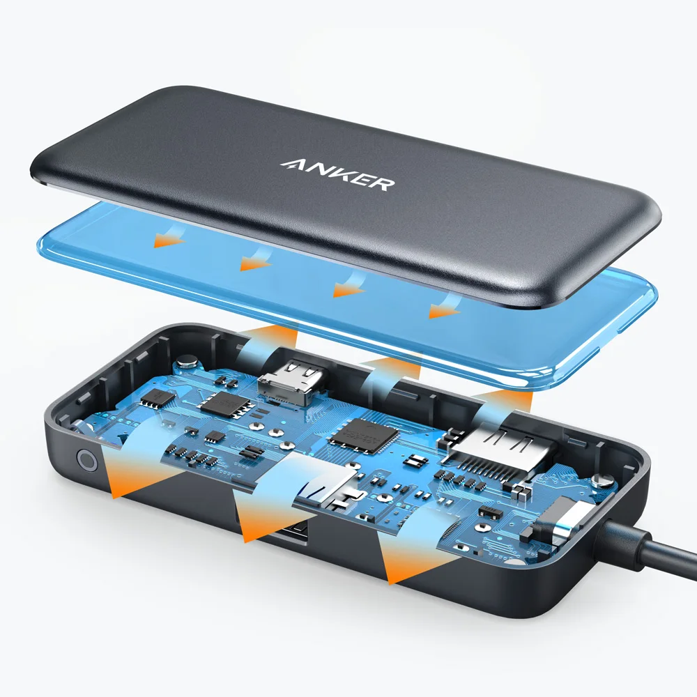 Anker USB C концентратор, 3-в-1 Тип C концентратор, 4K кабель-Переходник USB C на HDMI адаптер, USB 3,0, 60 Вт Мощность доставки зарядки Порты и разъёмы для MacBook Pro и другие