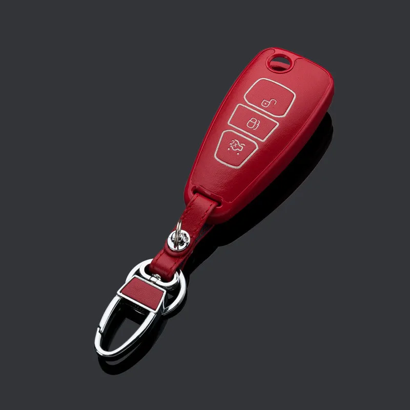 red Peacekey ключи крышка держатель чехол для ключ для Ford Mondeo кольца автомобильный чехол для ключей для Ford Focus Ecoboost для Fiesta Ecosport Mondeo - Название цвета: red