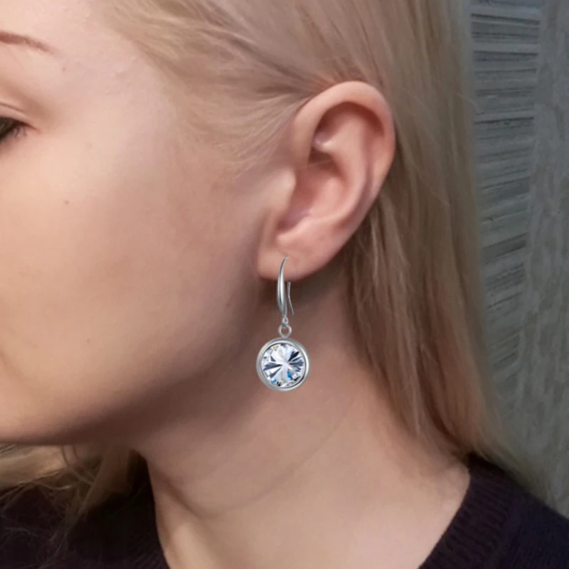 Женские разноцветные серьги MAIKALE, круглые модные серьги-подвески с крючком с золотистым/серебристым покрытием и фианитом для подарка