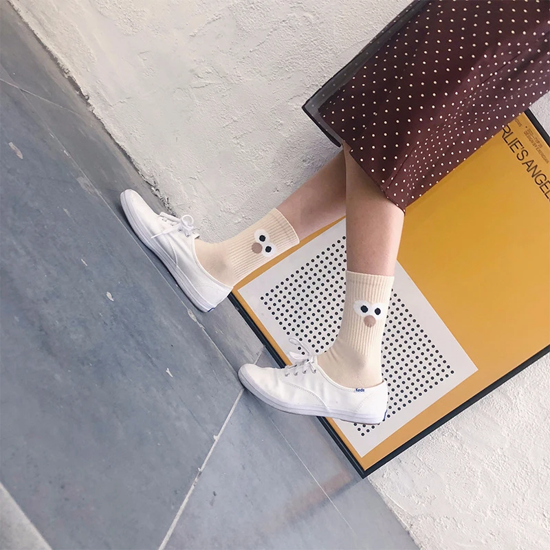 SP & городской мультфильм глаз узорные женские носки забавные хлопковые милые