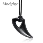 Модное черное ожерелье Modyle 2022 из нержавеющей стали, дизайн бычьего рога, мужские ювелирные изделия, панк-байкерские мужские подвески, ожерелья