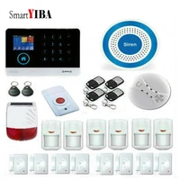 smartyiba wireless gsm home alarm system lcd touch screen gprs wifi gsm security system rfid motion detector fire smoke sensor