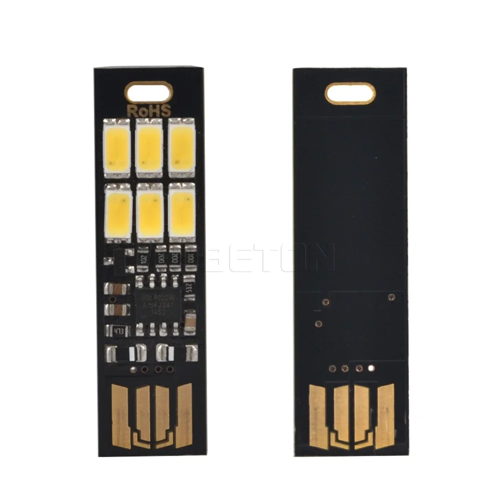 1 шт. Блестящий теплый/холодный белый портативный мини USB мощность 6 LED лампа Вт 5 в
