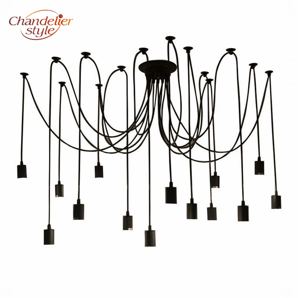 Винтажная ретро люстра DIY LED Паук Люстра освещение Потолочное подвесное смывное