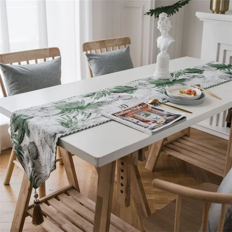 Листья настольная дорожка Decoracion Mesa Hogar Chemin De table Tafelloper вечерние украшения для свадьбы Camino De Mesa