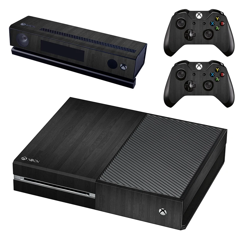 Черное дерево зерна скины Стикеры для Xbox One консоли с 2 контроллера Kinect наклейки