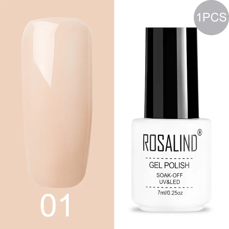 01 ROSALIND Gel Varnish Set For Manicure Hybrid Nail Art Top Coat Primer - Цвет: 01