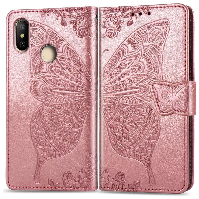 Крепление для спортивной камеры Xiao mi Red mi Примечание iPhone 7 6 Plus 5 iPad Pro Чехол Red mi Go 6A 5 Plus кожаный бумажник в форме бабочки бумажник чехол для телефона Xiaomi mi 9 SE 8 Lite Play Max3 F1 Funda