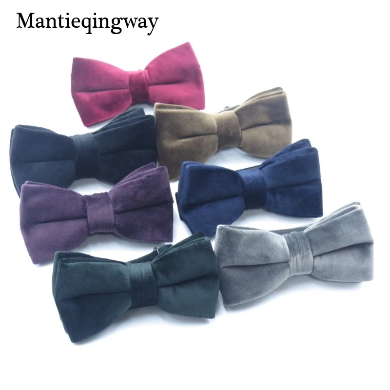 Mantieqingway вельветовый галстук бабочка для мужчин Свадебный двухслойный рубашка