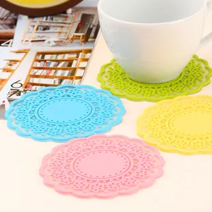 1 шт. Нескользящая силиконовая кружевная Цветочная подставка для чашки столовые