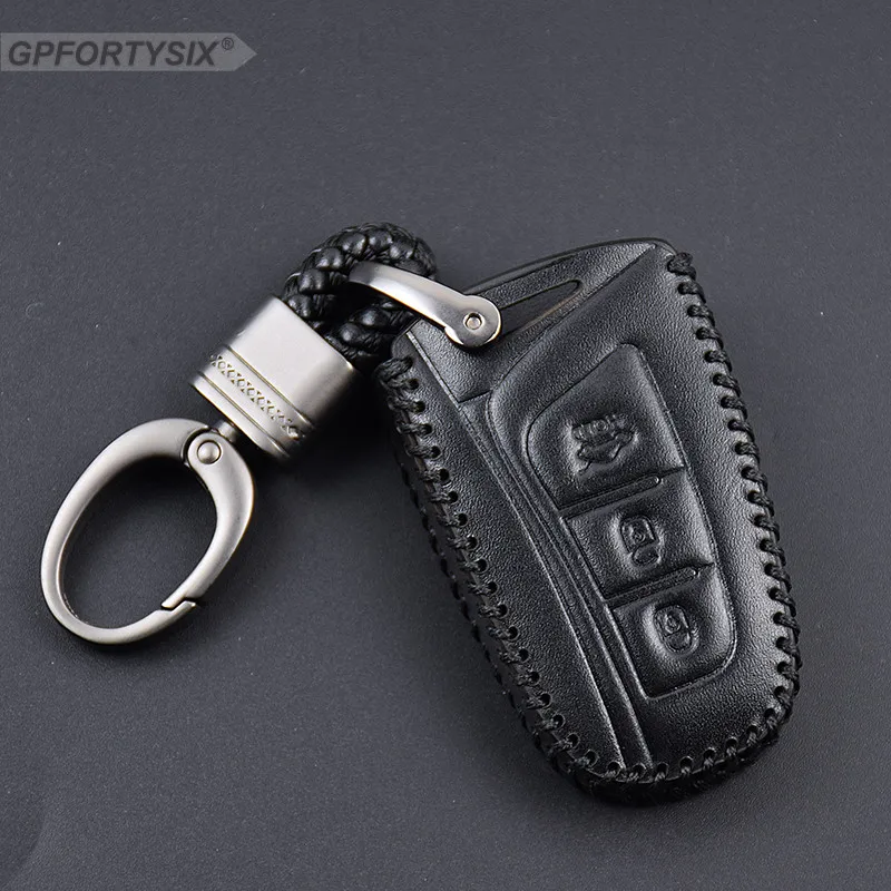 Кожаный чехол для ключей стайлинга автомобиля Hyundai Santa Fe IX45 2013 2014 2015 2016 защитный