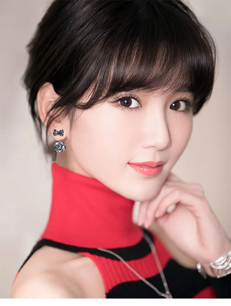 2021 корейские популярные женские модные висячие серьги с черным бантом и