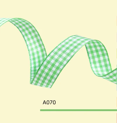 

7/8" inch 22mm green tartan ribbon