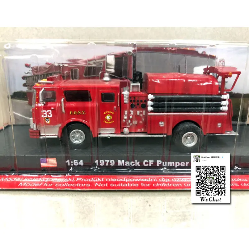 AMER 1/64 масштабная модель автомобиля игрушки 1979 Mack CF Pumper США пожарная машина литая под давлением металлическая модель грузовика игрушка для сбора, подарка, украшения
