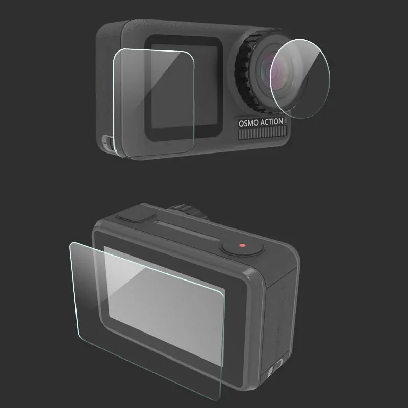 3 шт./компл. Защитная пленка для Dji Osmo экшн закаленное Стекло спереди и длинное сзади Экран объектив Защитная пленка для osmo аксессуары для экшн-камеры