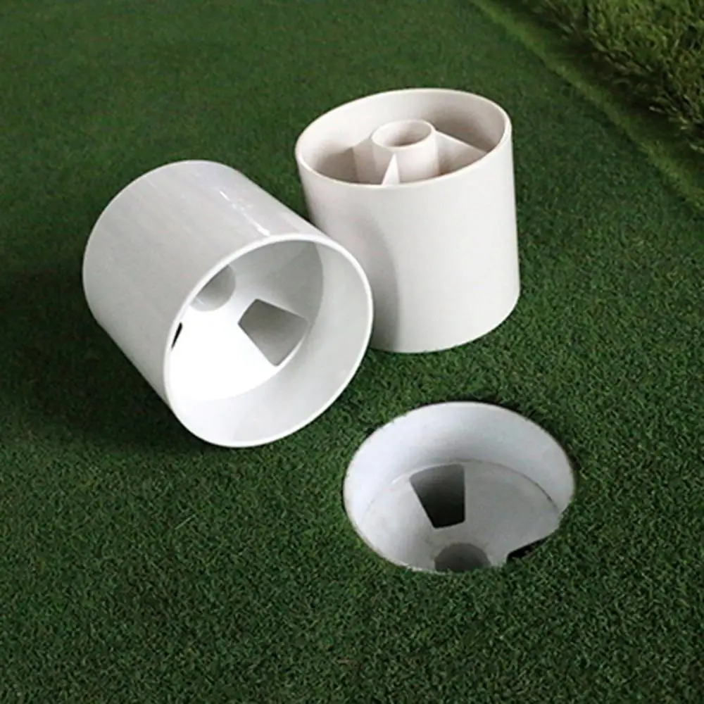 

Golf Training Aids Plastic Golf Hole Cup Golf Flag Stick Yard Garden Training Backyard Putting Putter Practice Putting White