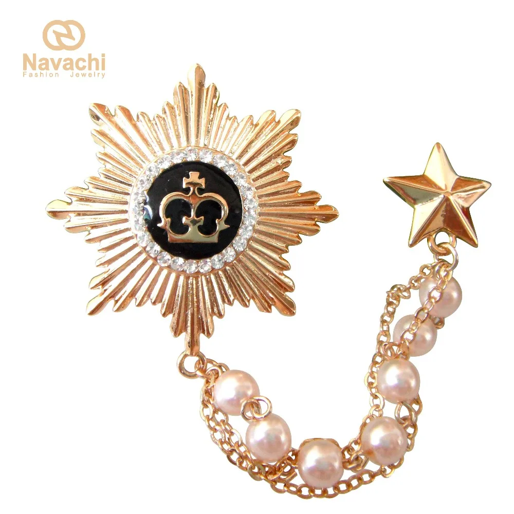 Navachi Star Королевский медаль короны цепочка с эмалевой подвеской желтый GP