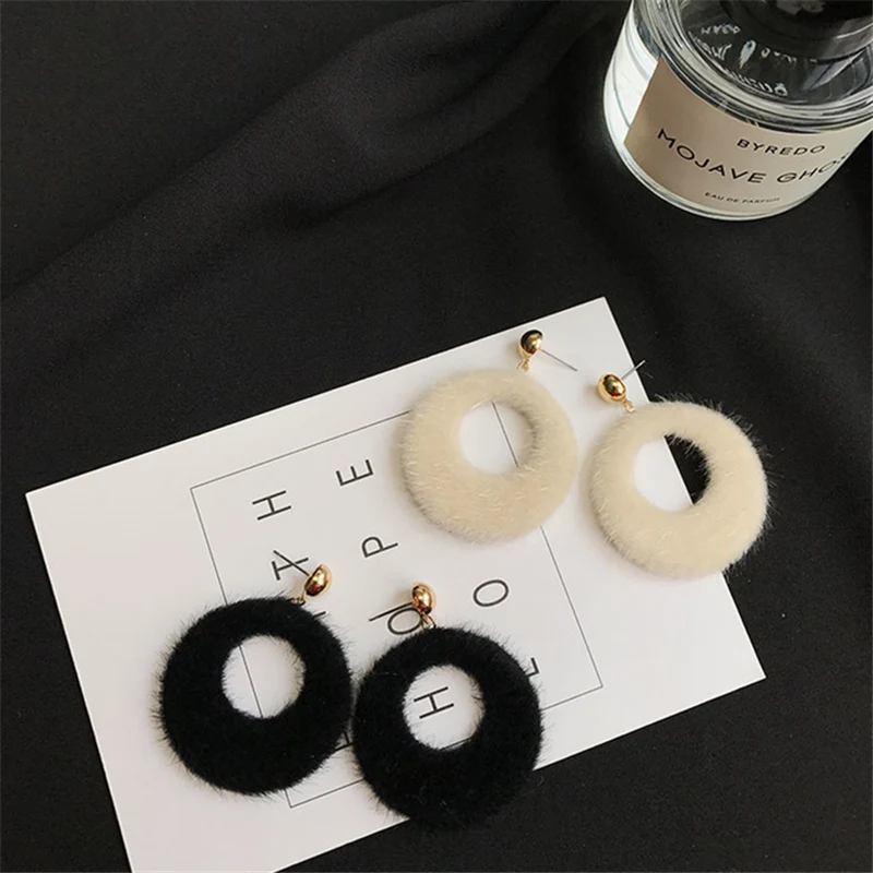 2019 Новое поступление Горячая Мода Bijoux DIY плюшевые ткани Brincos большой эффектный