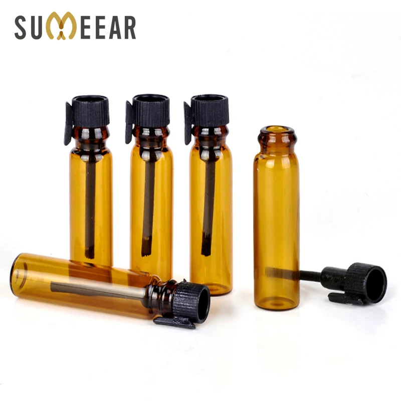 

Wholesale 100Pieces/Lot 1ml Perfume Glass Dropper Bottle For Essential Oils Empty Perfume Bottles Travel Container for Sample