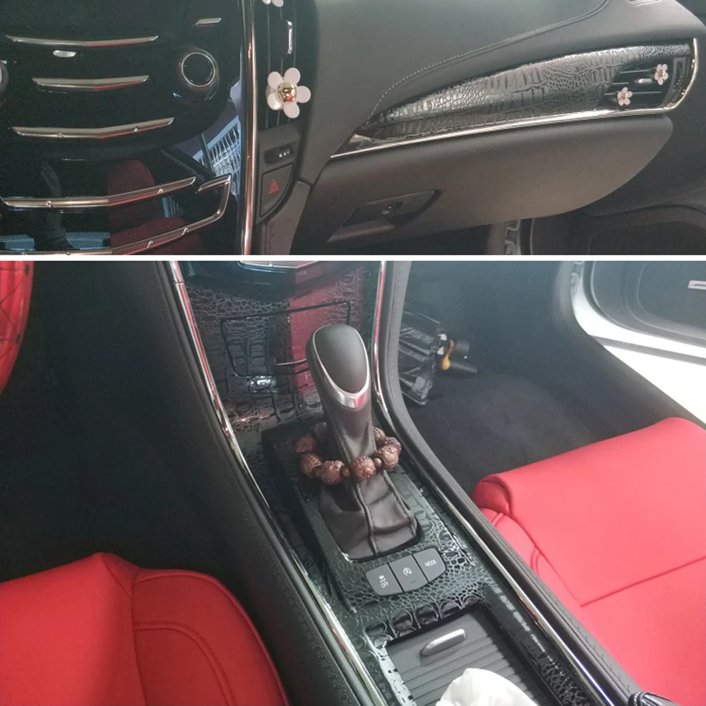 Для Cadillac ATS/ATSL внутренняя Центральная панель управления дверная ручка наклейки из углеродного волокна наклейки аксессуары для стайлинга автомобилей