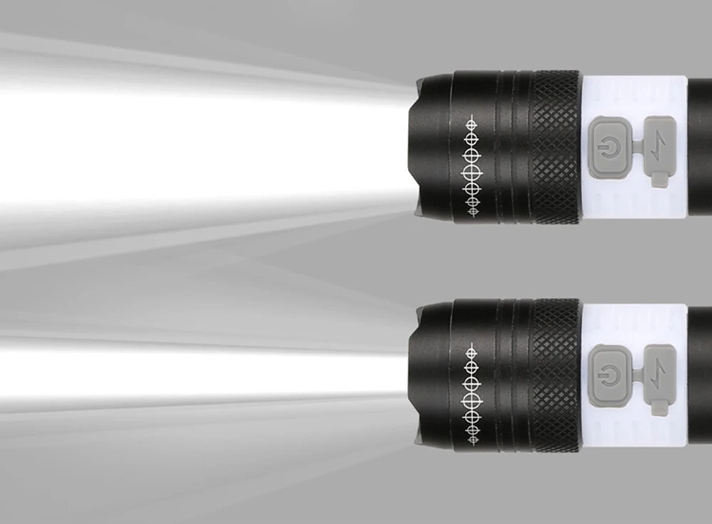 Светодиодный фонарик с зарядкой от USB, супер яркий, водонепроницаемый, Sidelight, 6 режимов, многофункциональный фонарь, поддержка зума, аккумулятор 18650