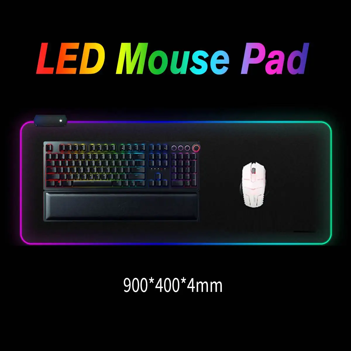 900X400X4mm Большой светодиодный RGB игровой коврик для мыши с расширенной подсветкой, геймерский коврик для мыши, коврик для мыши, цветной Радужный коврик для мыши для ПК, ноутбука, рабочего стола - Цвет: 900X400X4mm