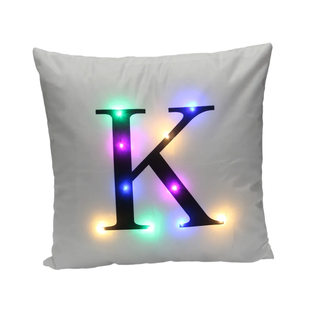 

LED Cushion Cover Decorative Pillowcase Letters Printed Pillow Case Cover Home Decor Drop Shipping