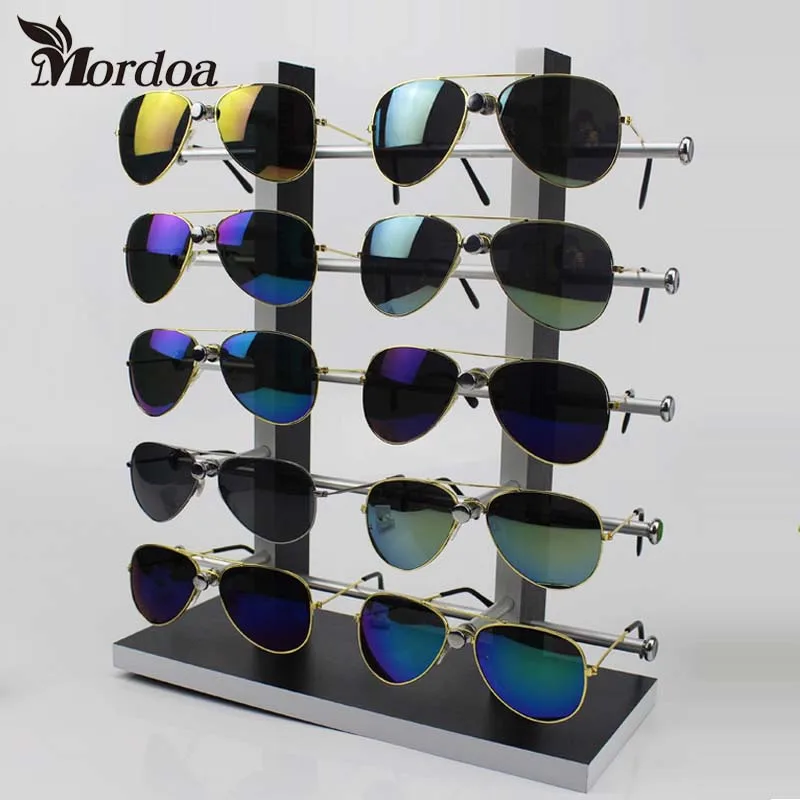 

10 Pairs 3D Glasses Display Rack Wood Detachable Double Row Sunglasses Show Stand Receive Jewelry Eyeglasses Frame Display Shelf