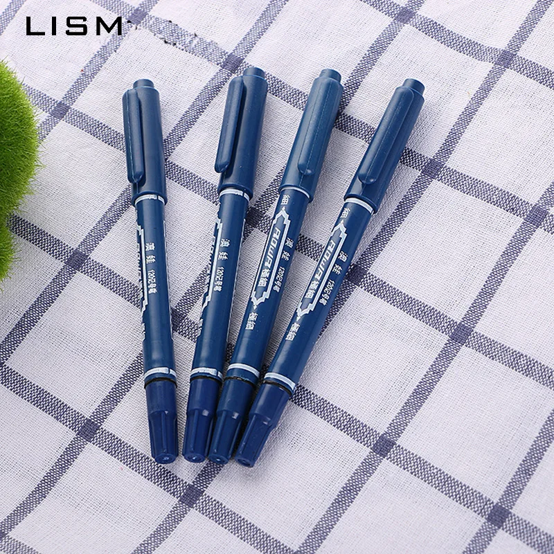 Оптовая продажа 3 шт. двойные кончики маркеры ручки тонкие точки черные синие