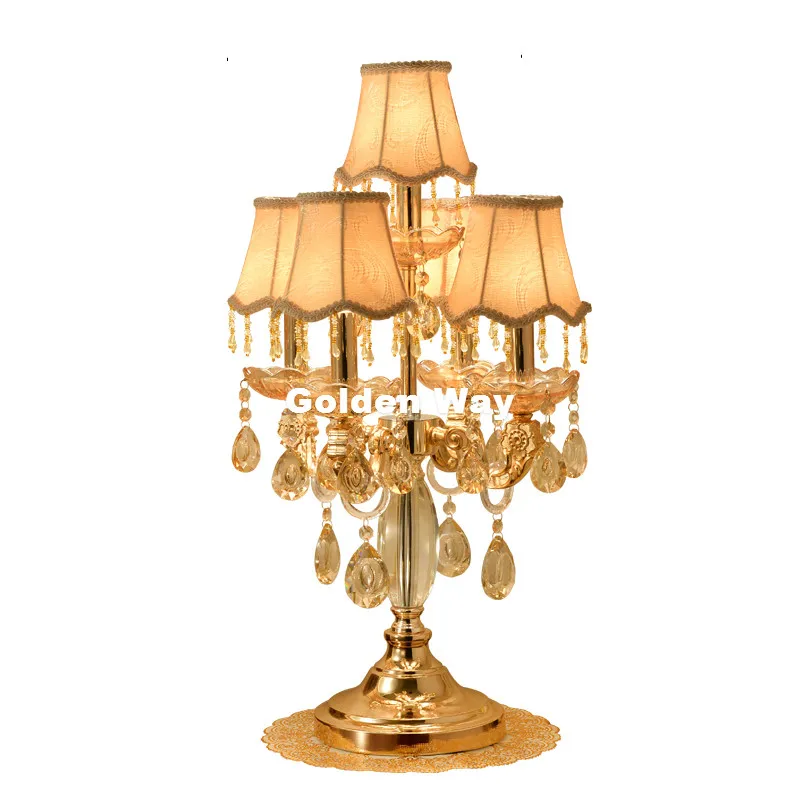 Free Shipping Modern Crystal Table Lamps For Living Room Bedroom Alloy Golden Lamp Shades Bedside Design Crystal Table/Desk Lamp
