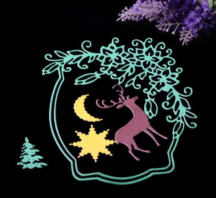 Олень Счастливого Рождества рамки металла резки штампы для скрапбукинга