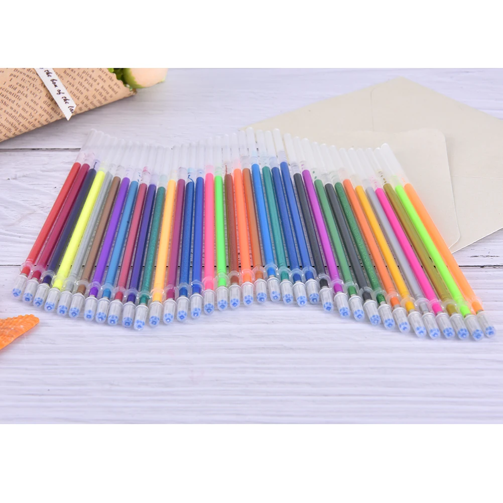 

36 шт. 36 цветов гелевая ручка для вспышки хайлайтер цветные Сменные полностью блестящие Сменные стержни для рисования ручка Сменные стержни