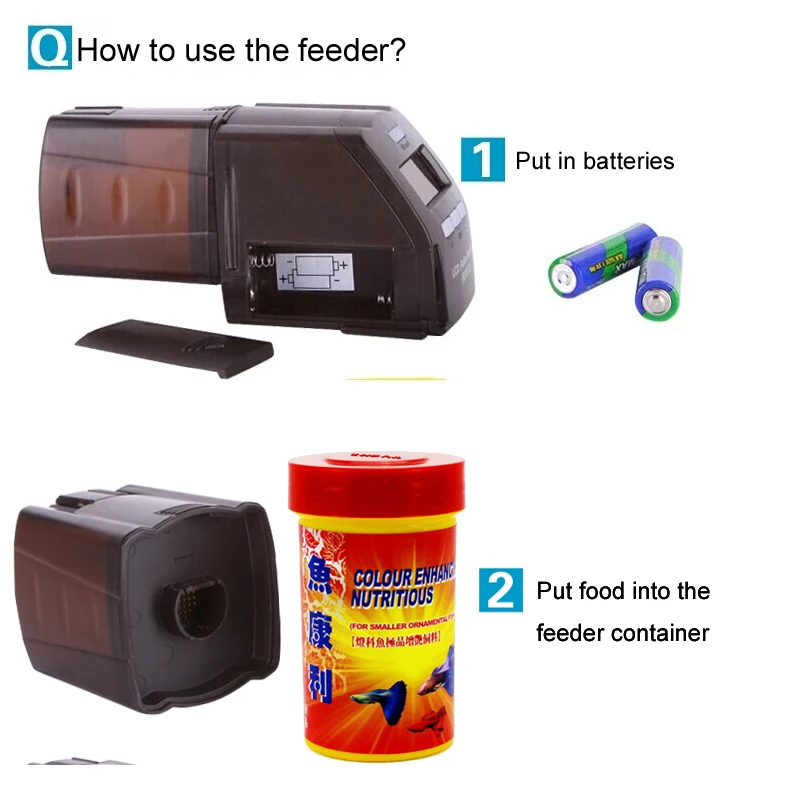 Автоматическая аквариумная кормушка для рыб регулируемый объем цифровой