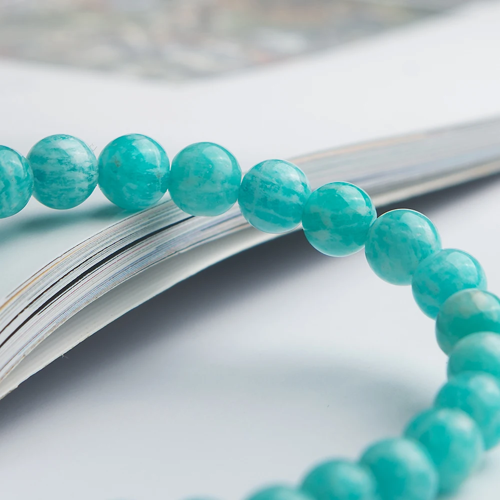 7 мм настоящие натуральные зеленые браслеты из амазонита Мозамбик женские и