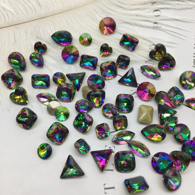 50 шт./пакет горного хрусталя с заостренным задним горным хрусталем для ногтей