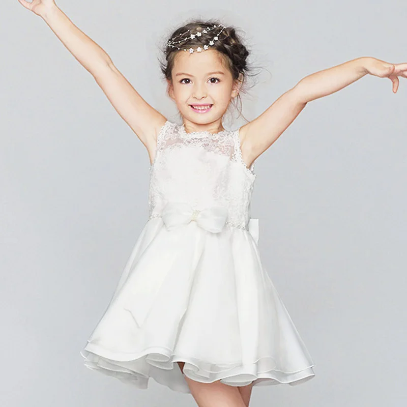 

Elegant Sweet Summer Flower Party Short Girls Dress Kids Baby Button Clothes Children Princess Fancy Carnaval Birthday Dresses
