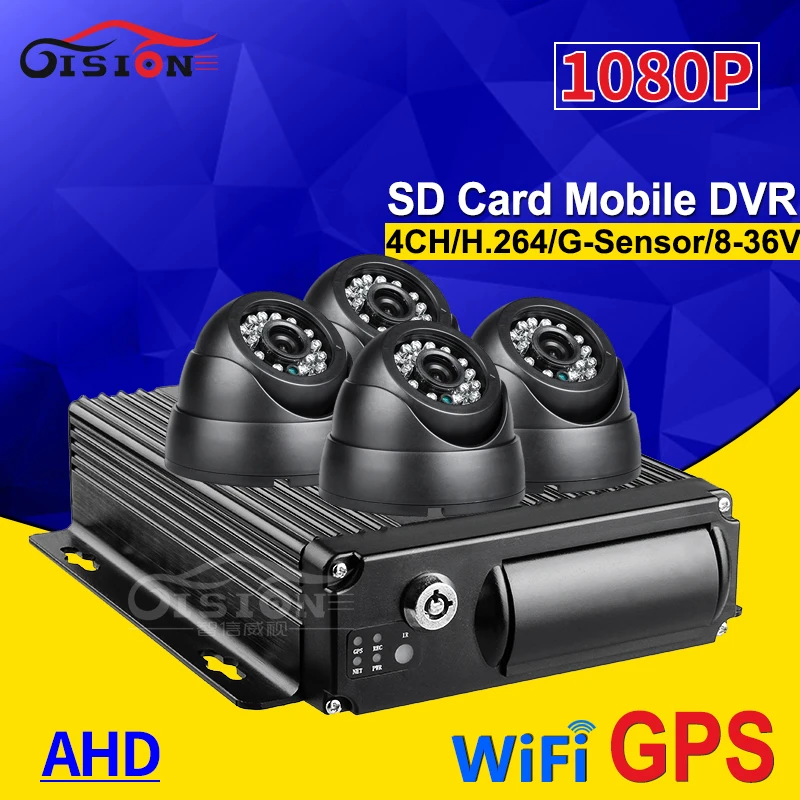 4CH Wifi GPS Двойная sd карта Автомобильный видеорегистратор Видео мобильный Mdvr наборы