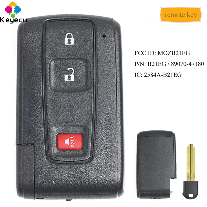KEYECU Умная Система дистанционного ключа с 3 кнопками 314 МГц FOB для Toyota Prius 2004 2005 2006 2007