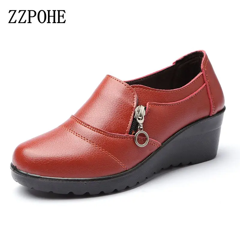ZZPOHE/Новые Модные осенние женские туфли без застежки на высоком каблуке Женские