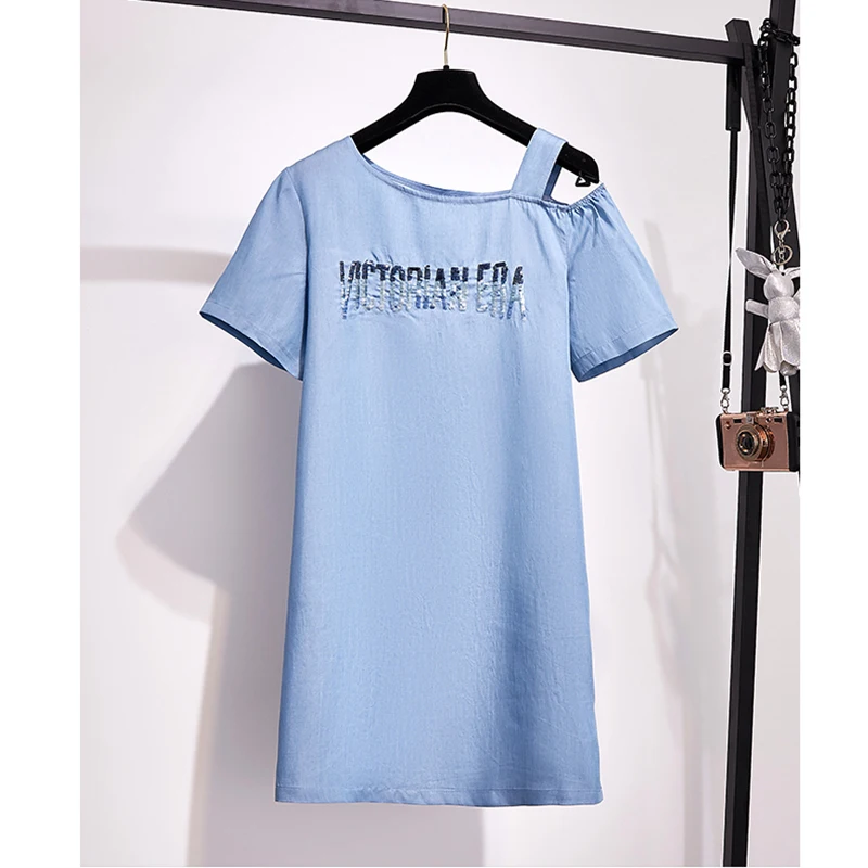 2 Piece Set Women Off Shoulder T Shirt Dress + Irregular Long Mesh Skirt 2019 Summer Two Skirts Plus Size Outfits | Женская одежда