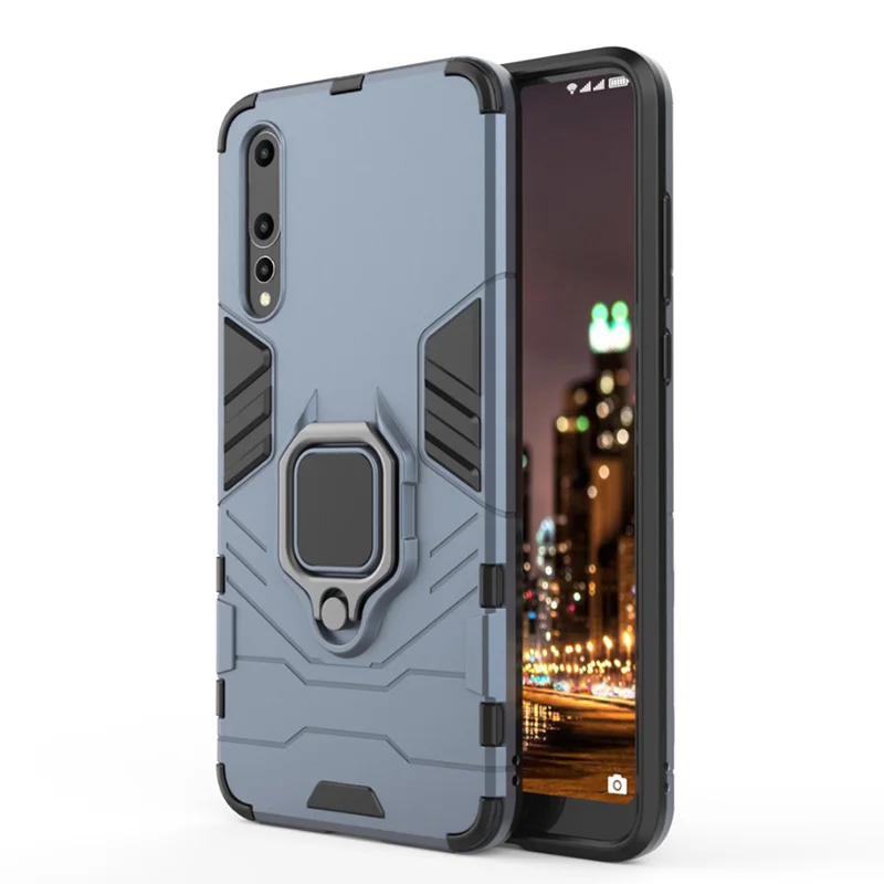ZNP противоударный чехол-подставка для huawei P20 P30 Lite huawei P, умный чехол-держатель с кольцом для huawei mate 20 P30 P20 Pro Honor 20, чехол - Цвет: Blue
