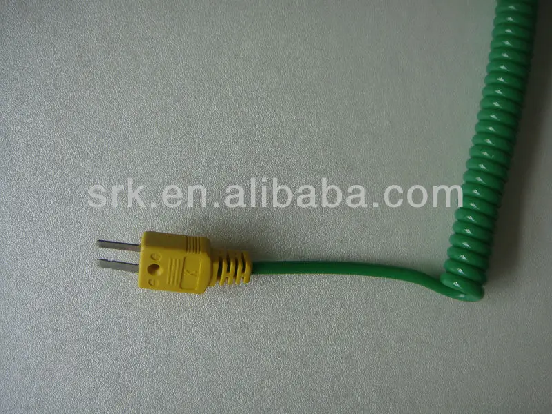 Пружинный шнур с короткой термопарой типа K и Миниатюрный разъем China Post